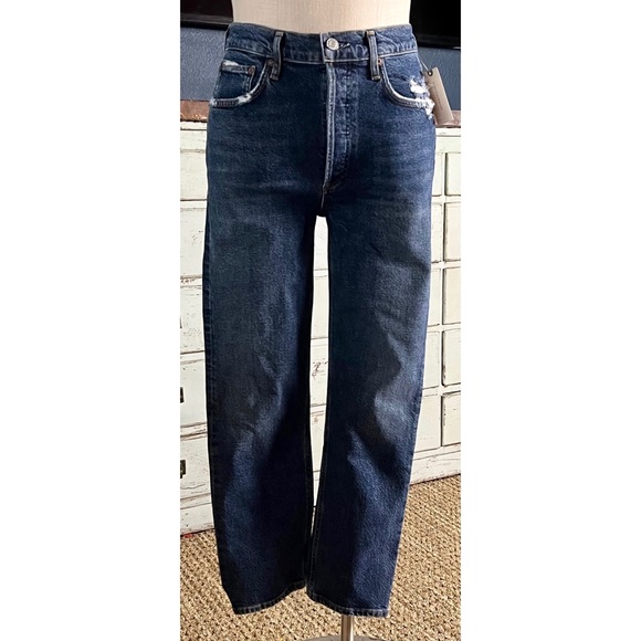 Agolde Riley High Rise Straight Cropped Jeans Size 27 - Picture 10 of 11